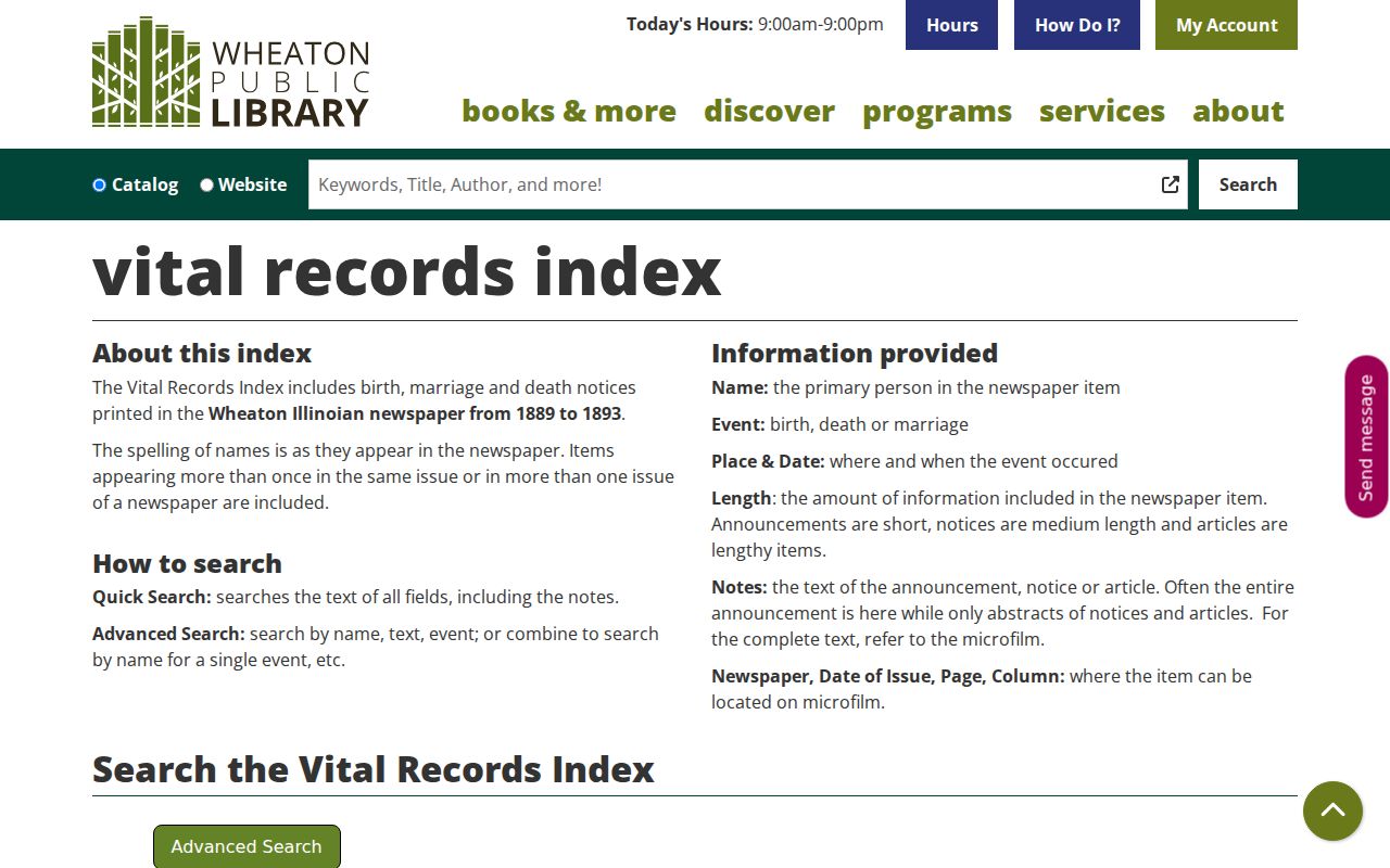DuPage County city directory companion vital records index