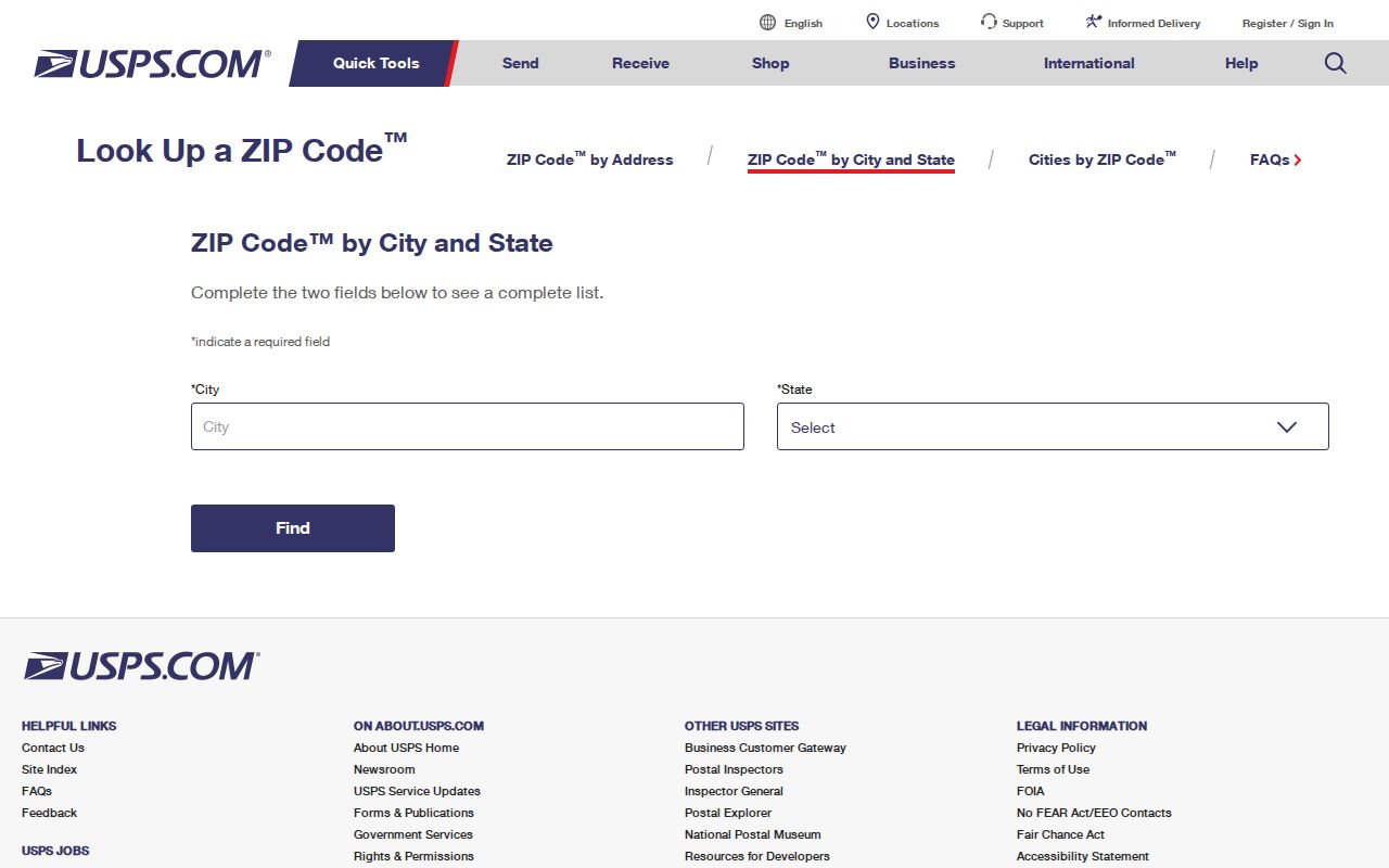 USPS Naperville lookup used to verify a DuPage County ZIP code